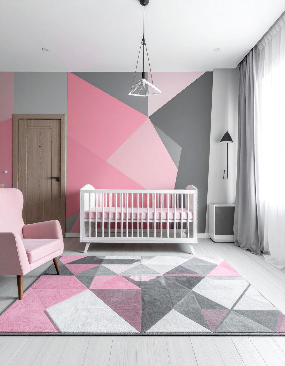 Modern Geometric Baby Girl Nursery - 25 Baby Girl Nursery Ideas for a Dreamy Space