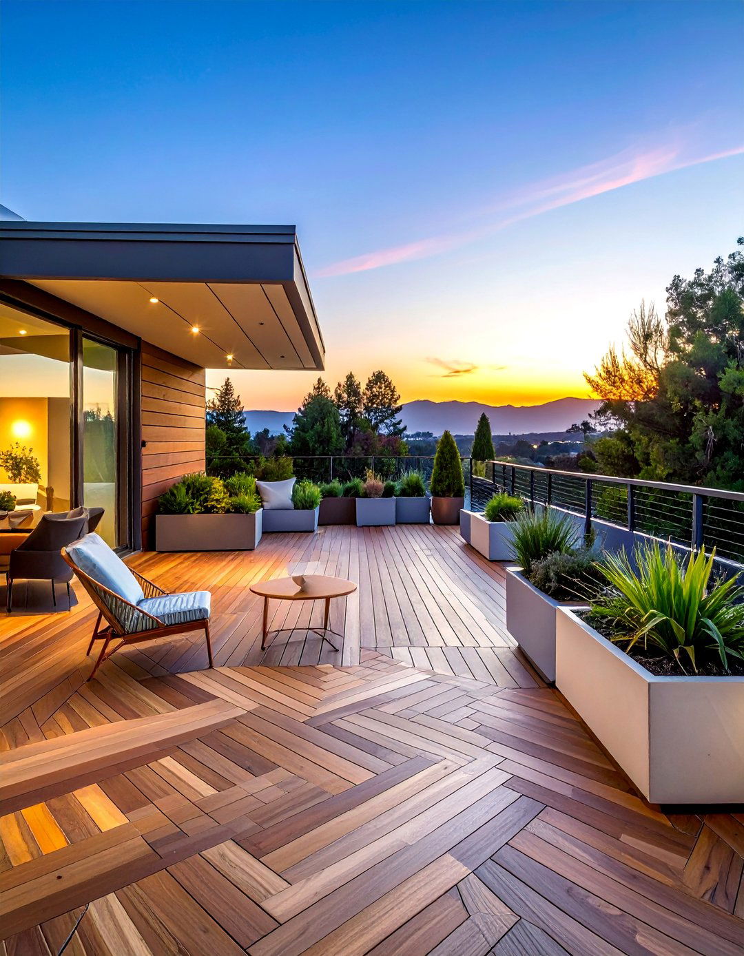 Modern Geometric Patterns - 30 Patio Deck Ideas to Elevate Your Outdoor Living