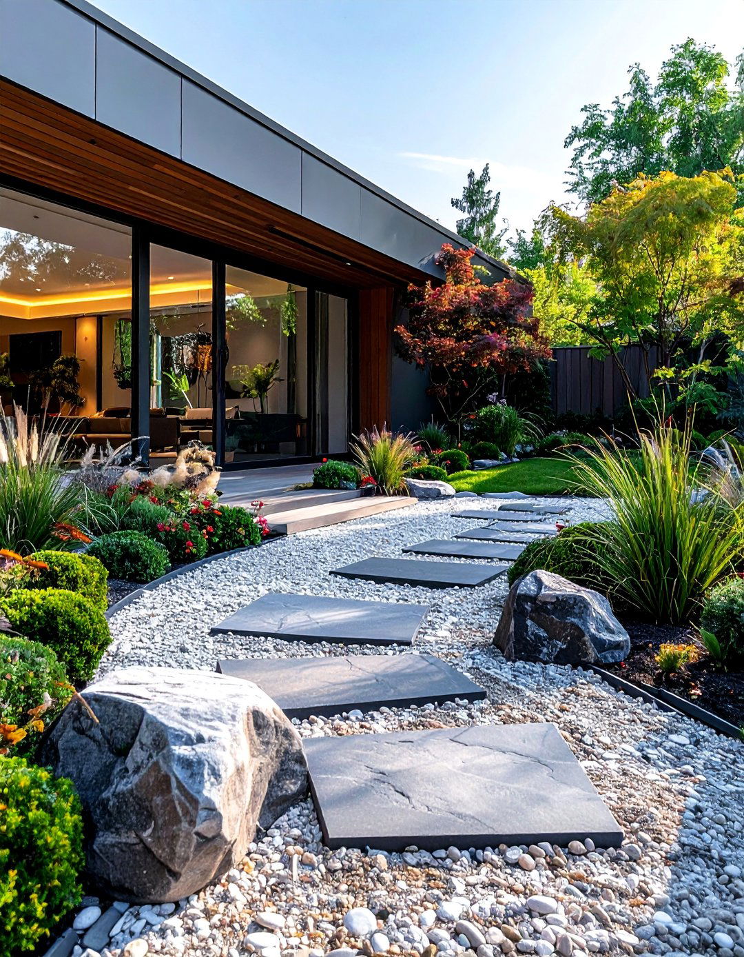 Modern Gravel Gardens - 40 Small Backyard Ideas to Transform Your Outdoor Space