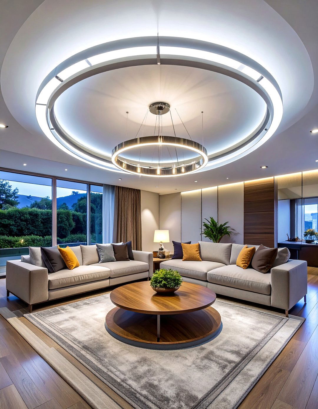 Modern LED Ring Chandelier - 30 Living Room Chandelier Ideas for Elegant Spaces