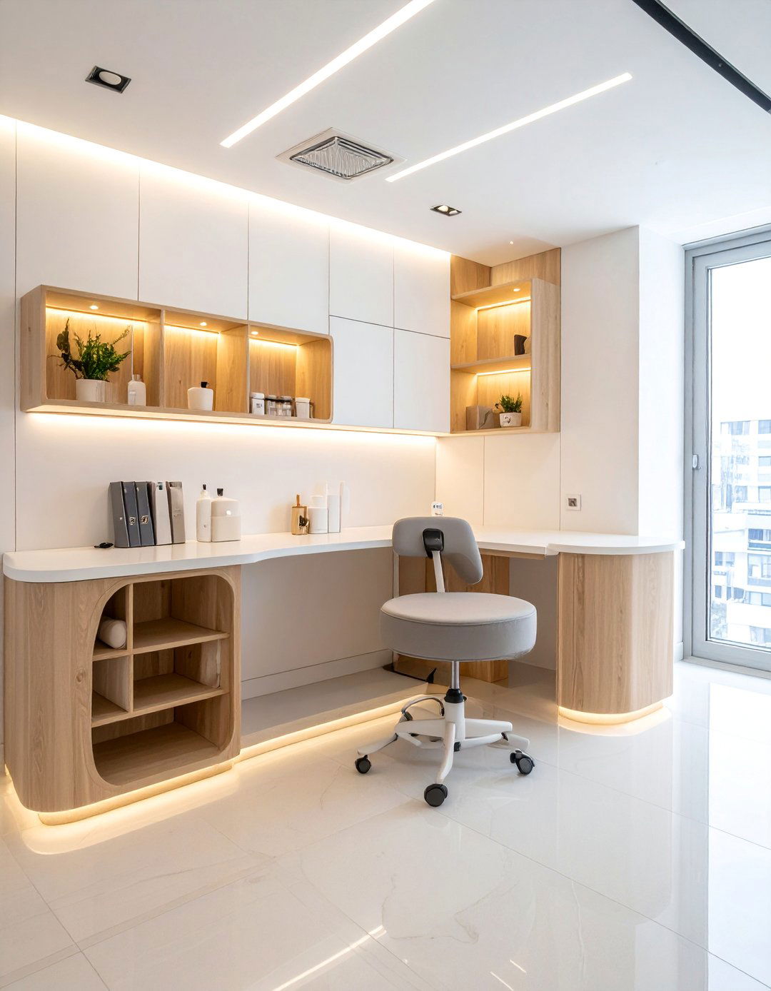 Modern Minimalist Lactation Station - 20 Lactation Room Ideas for Comfort and Privacy
