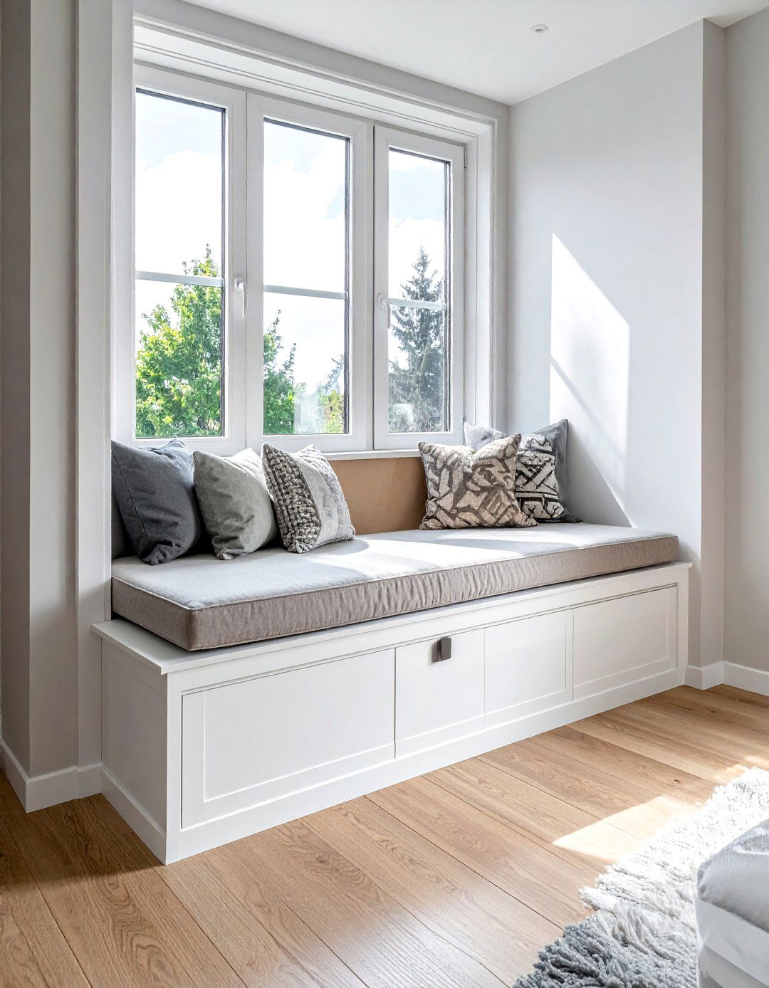 Modern Minimalist Window Seat - 40 Bay Window Ideas to Brighten Your Home