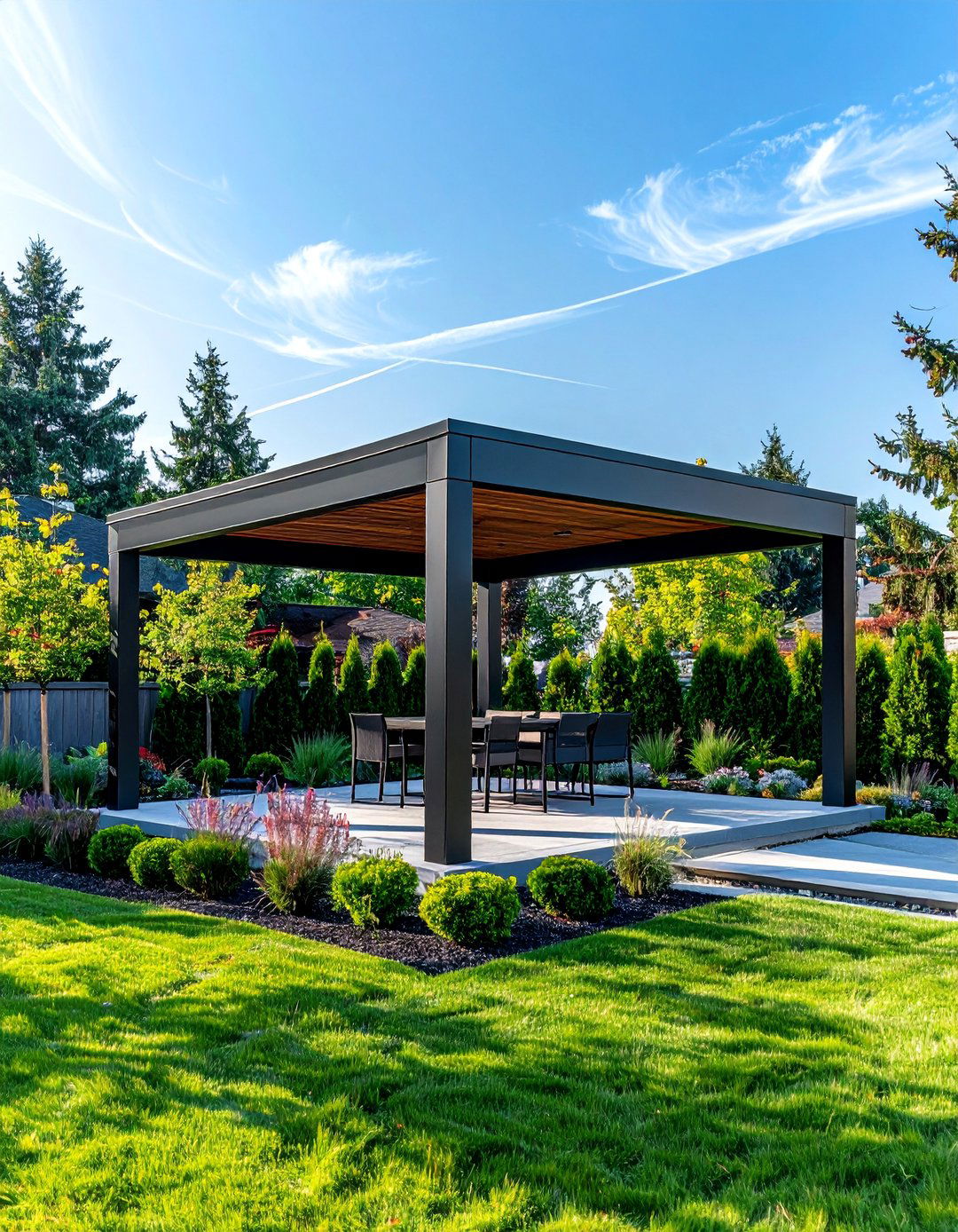 Modern Rectangular Steel Frame Gazebo - 40 Gazebo Design Ideas for a Beautiful Outdoor Space