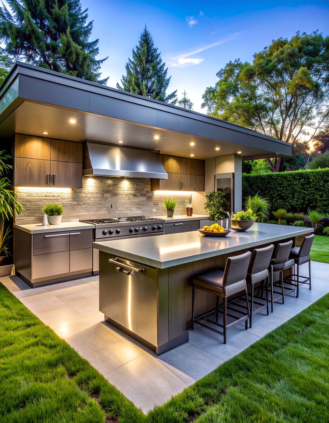 Modern Stainless Steel Island Design