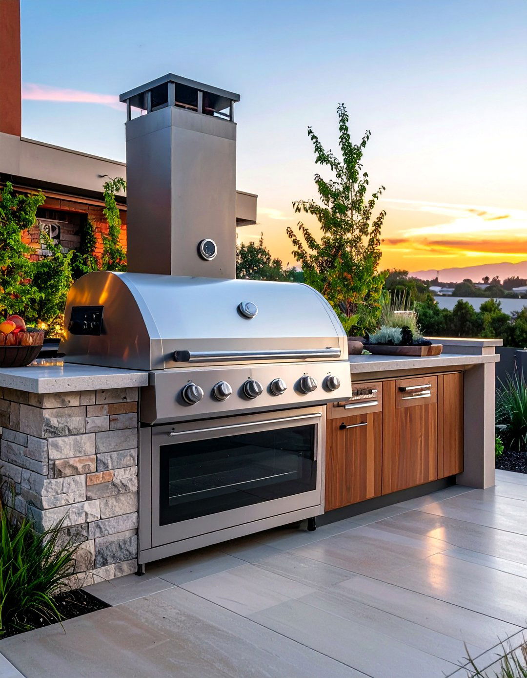 Modern Stainless Steel Outdoor Kitchen Integration - 20 Outdoor Pizza Oven Ideas for Backyard Fun