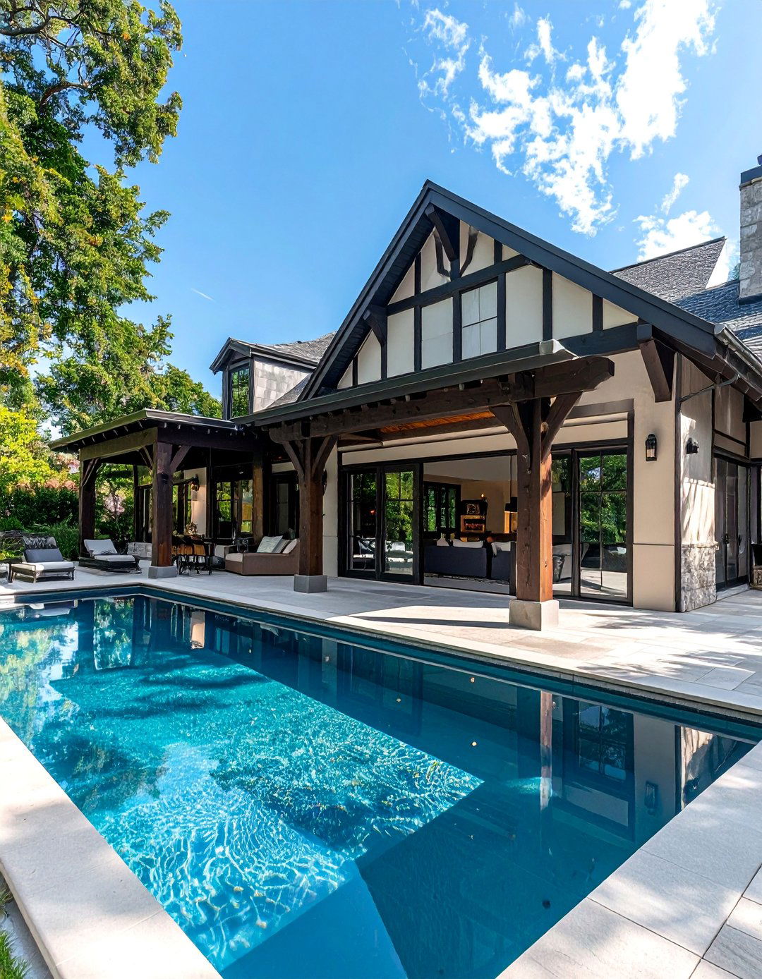 Modern Tudor with Integrated Outdoor Living - 30 Modern Tudor Exterior Inspiration Ideas