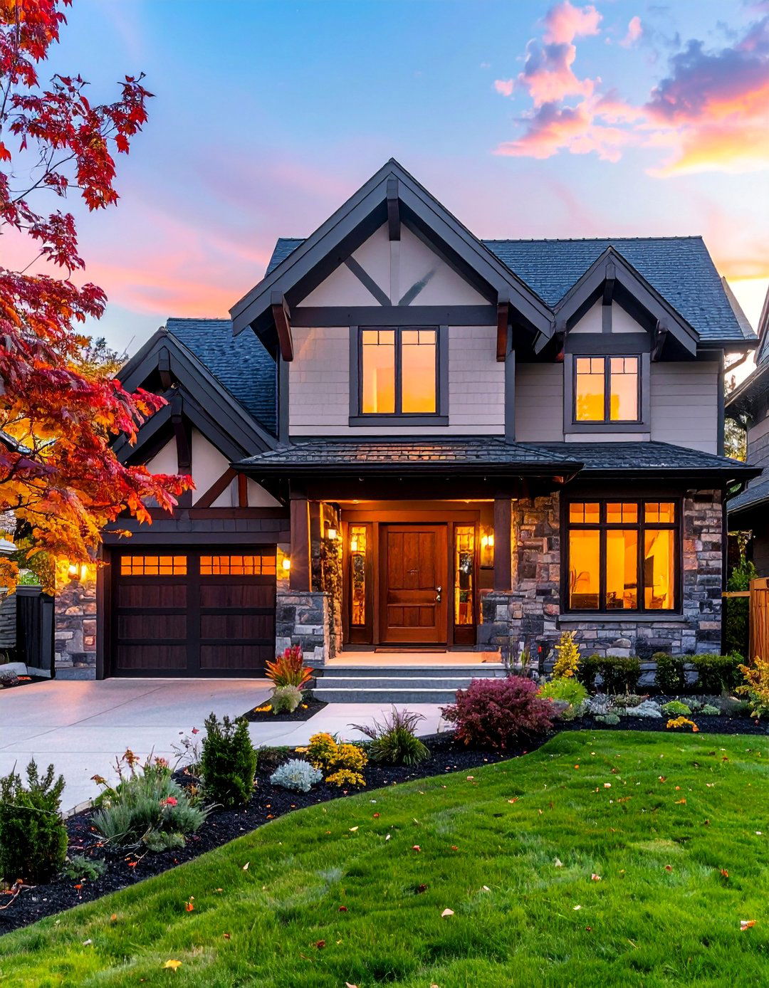 Modern Tudor with Mixed Material Faades - 30 Modern Tudor Exterior Inspiration Ideas