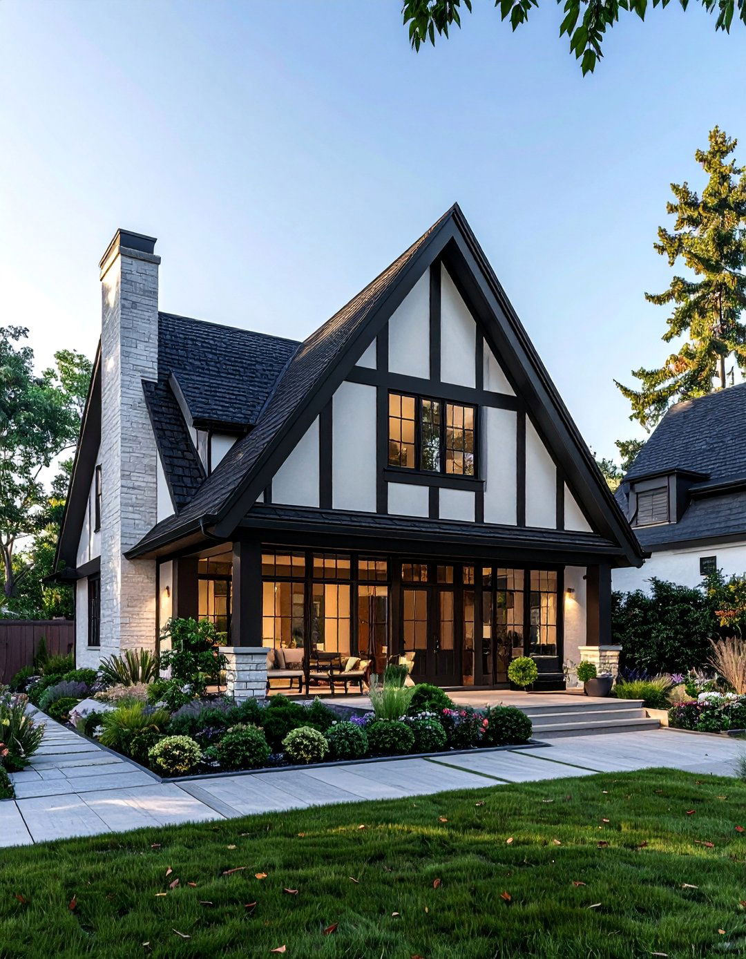 Modern Tudor with Simplified Half Timbering - 30 Modern Tudor Exterior Inspiration Ideas