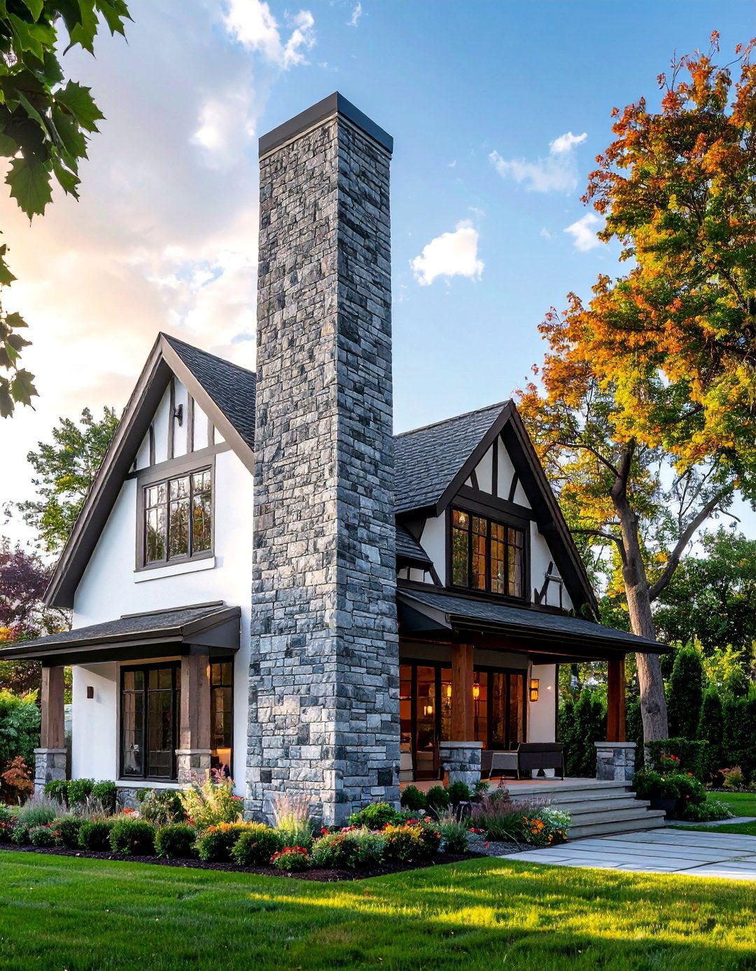 Modern Tudor with a Statement Chimney