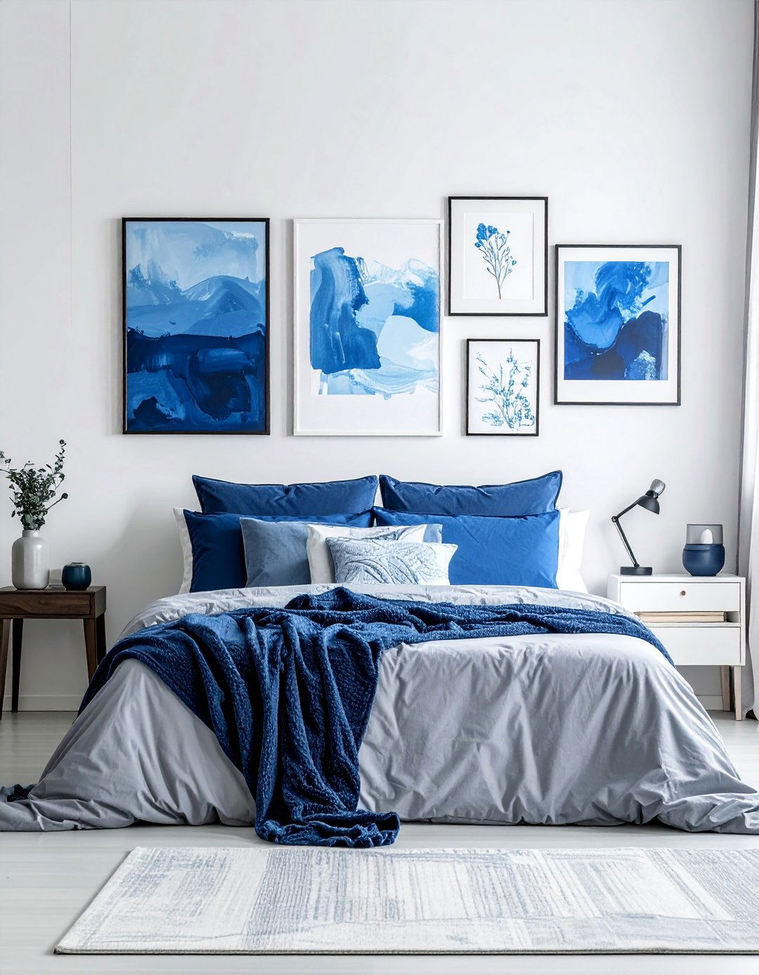 Monochromatic Color Scheme Gallery Wall - 25 Eclectic Gallery Wall Ideas for Artistic Homes