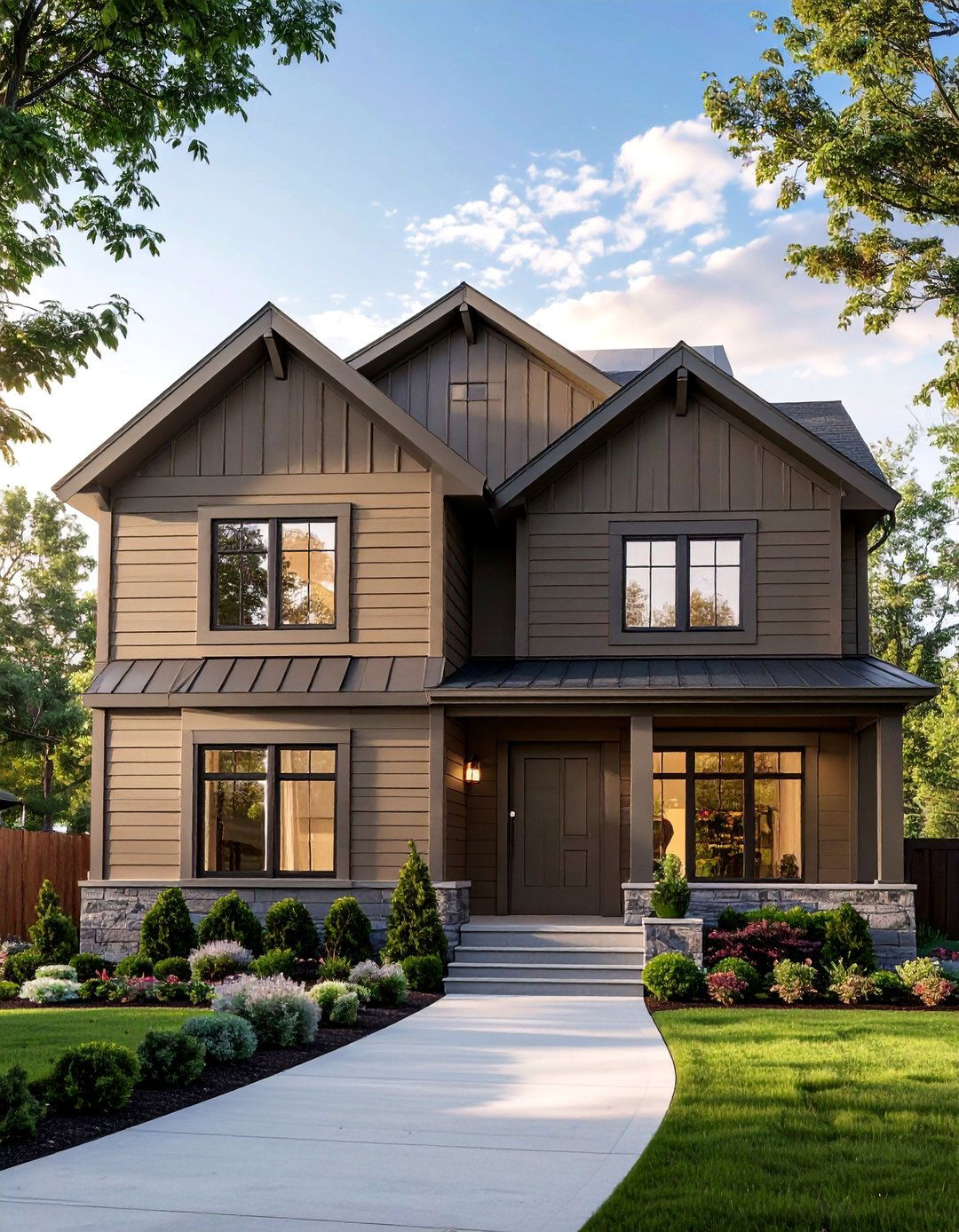 Monochromatic Siding with Different Orientations - 20 Two-tone Siding Designs to Boost Curb Appeal