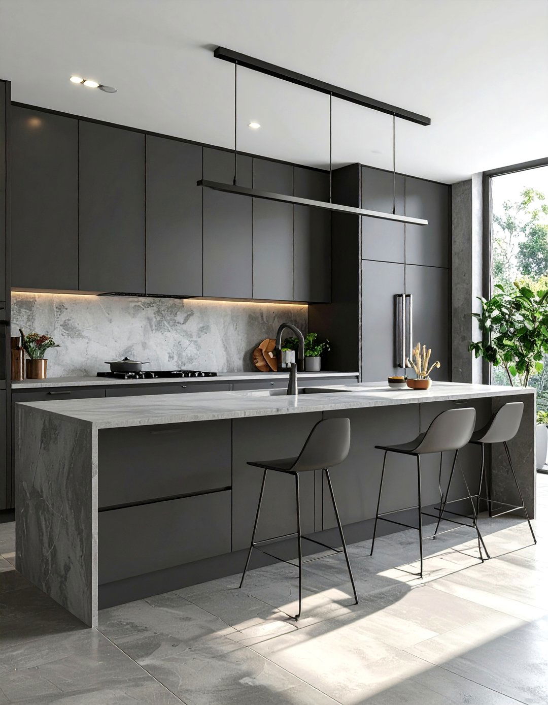 Moody Charcoal Gray Kitchen Cabinets - 40 Kitchen Cabinet Color Ideas to Refresh Your Space
