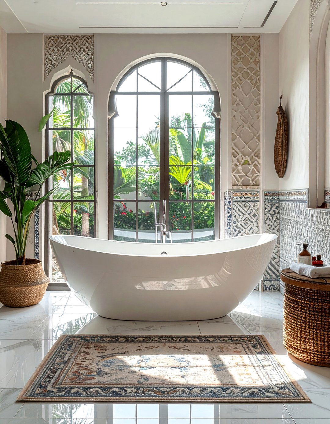 Moroccan Trellis Bathtub Tiles - 40 Bathtub Tile Ideas for a Stunning Bathroom