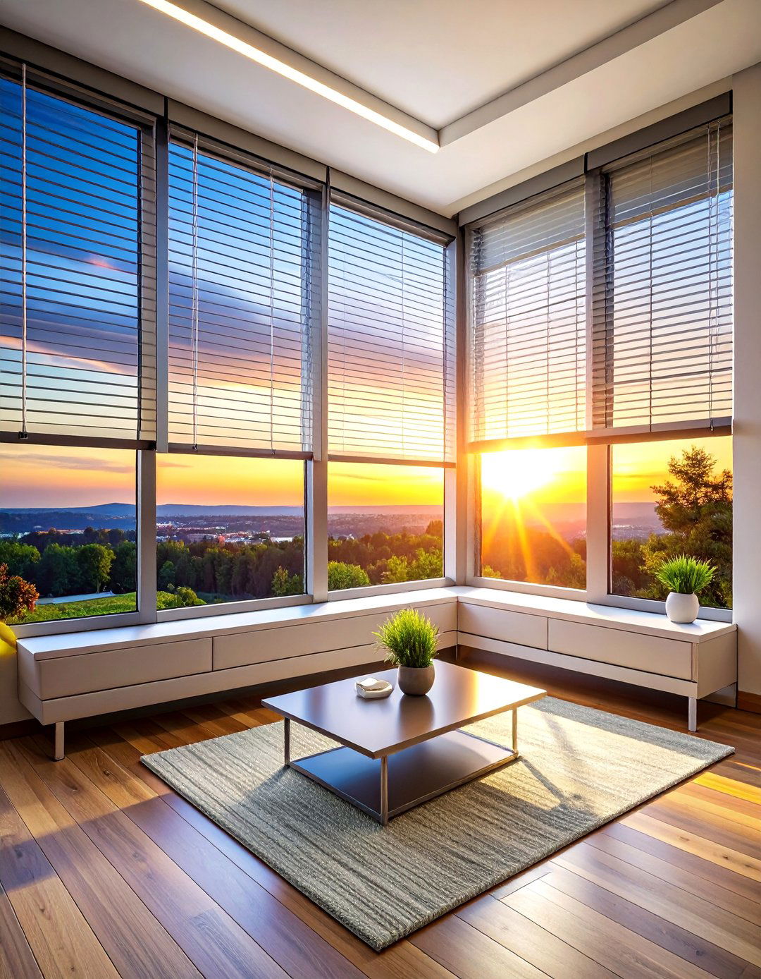 Motorized Corner Window Blinds - 30 Corner Window Ideas to Maximize Natural Light