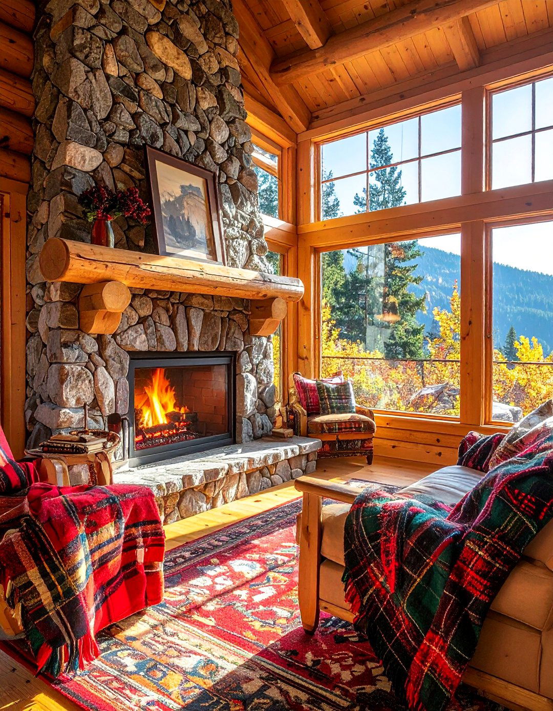 Mountain Cabin Fireplace Sunrooms - 30 Sunrooms With Fireplaces for Cozy Living