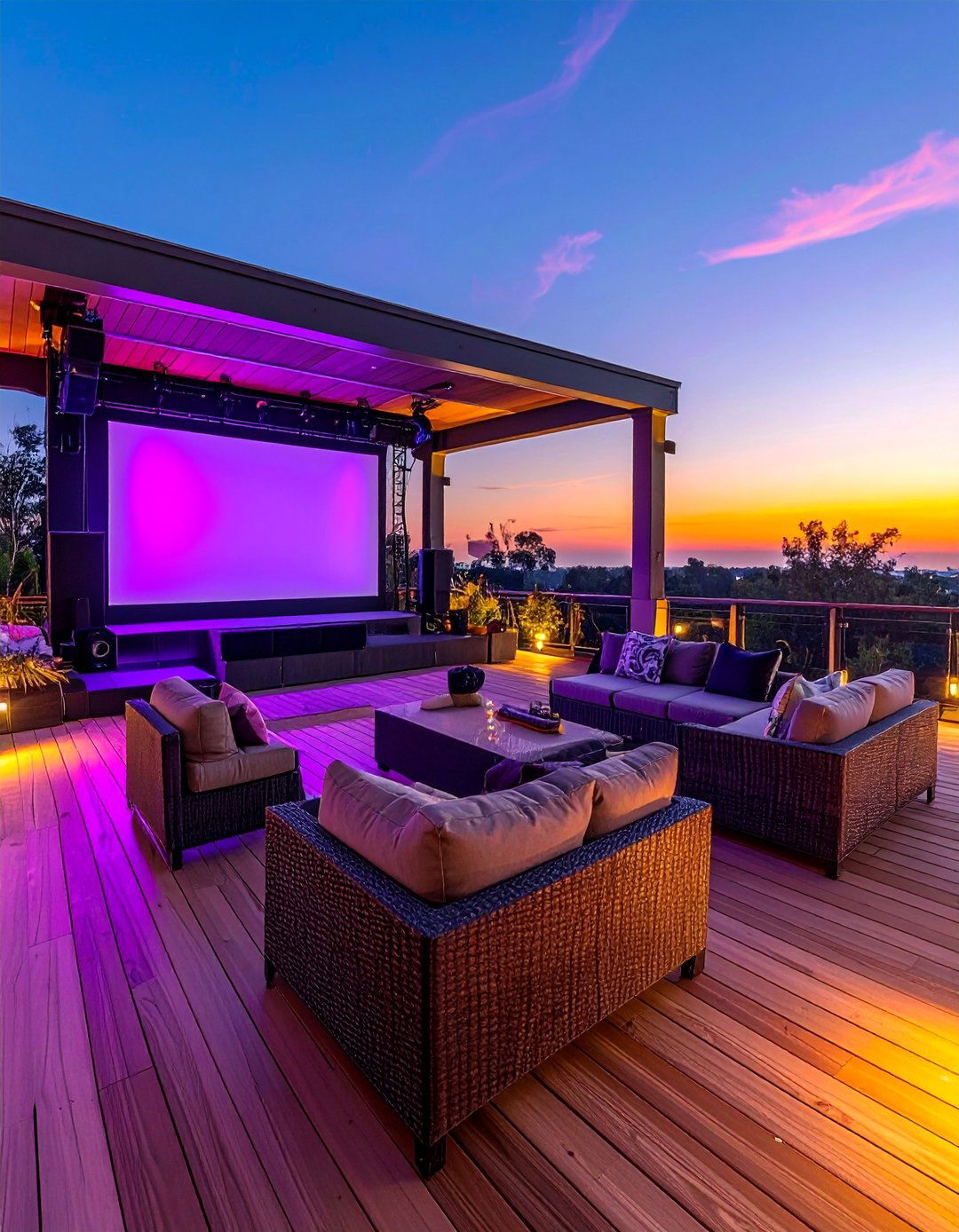 Multi Functional Entertainment Space - 30 Partially Covered Deck Ideas for Year-Round Enjoyment