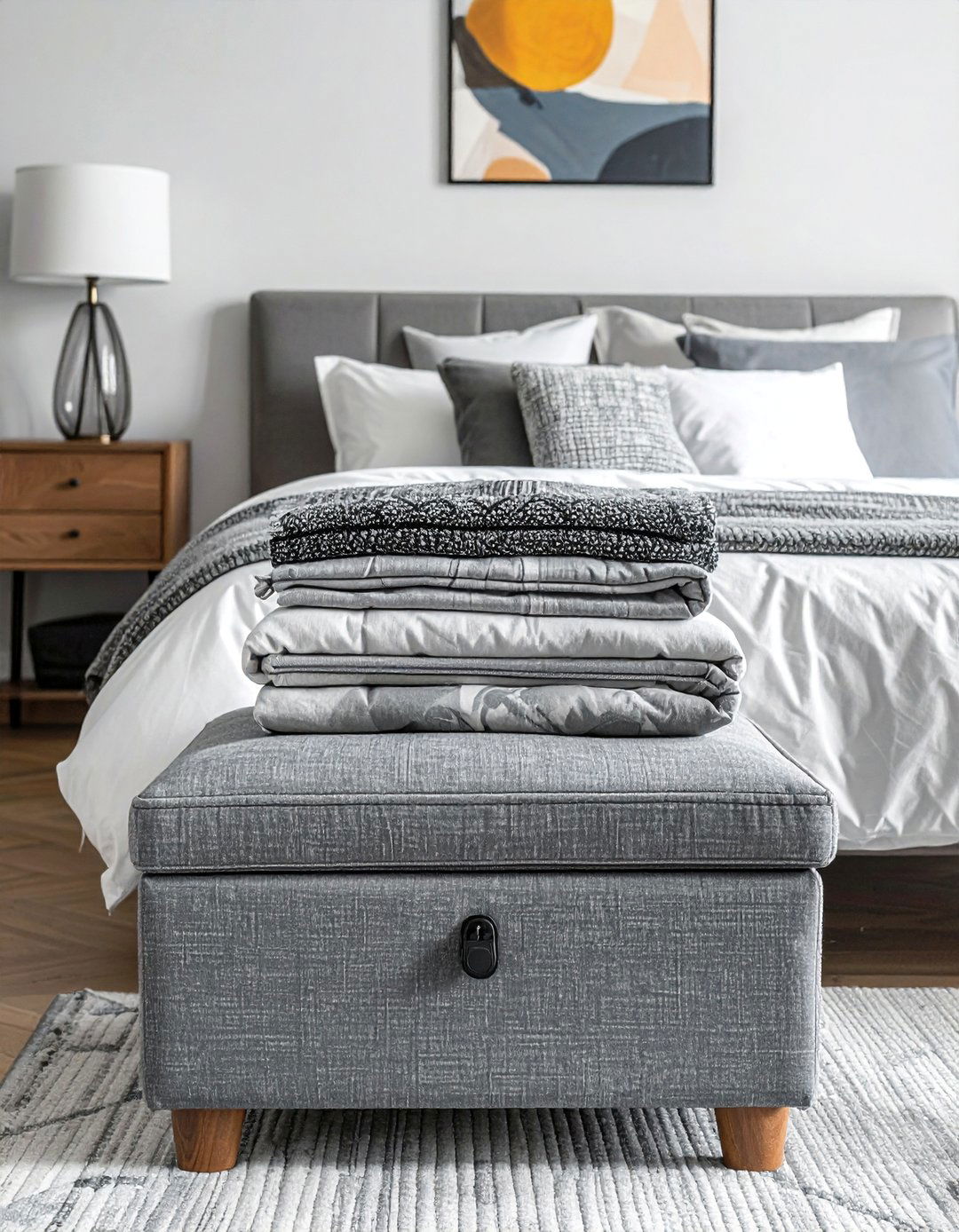Multi Functional Furniture like a Storage Ottoman - 40 Small Bedroom Ideas for Cozy and Functional Spaces