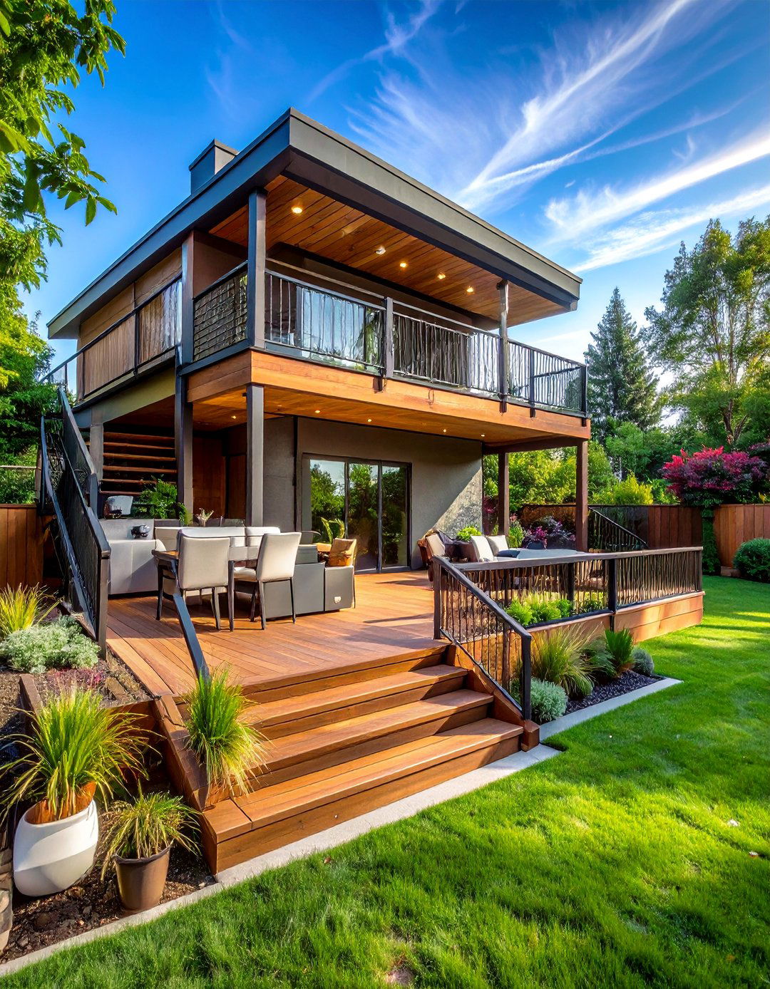 Multi Level Deck BBQ Complex - 40 Amazing BBQ Area Ideas for Outdoor Living