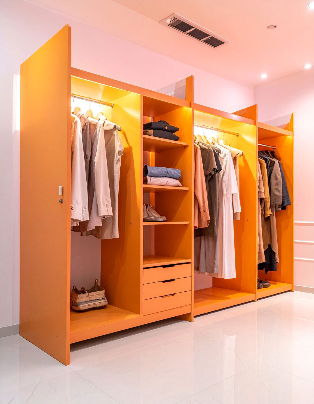 Multi Level Hanging Systems - 30 Dressing Room Ideas to Organize Your Space