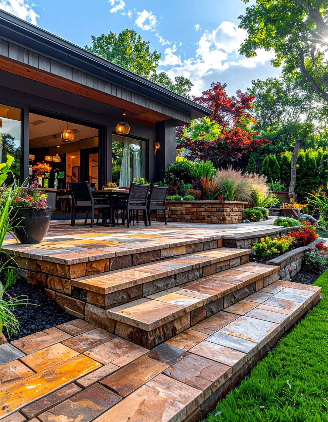 Multi Level Paver Patio - 40 Beautiful Paver Patio Ideas for Outdoor Living
