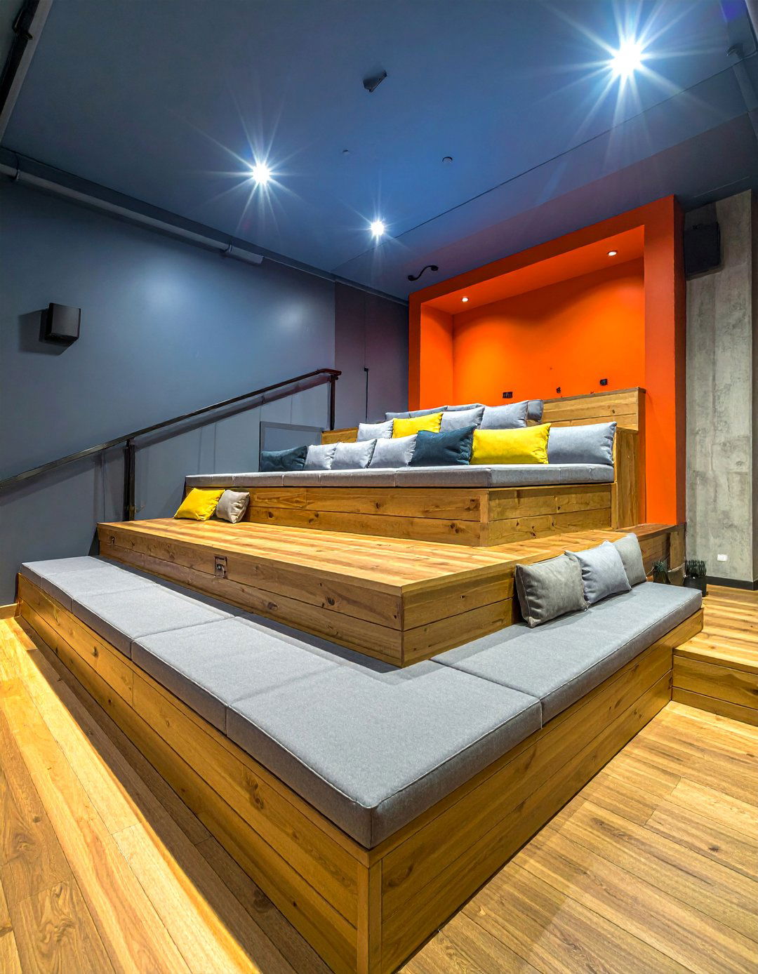 Multi Level Seating Options - 25 Rustic Basement Ideas for a Cozy and Inviting Space