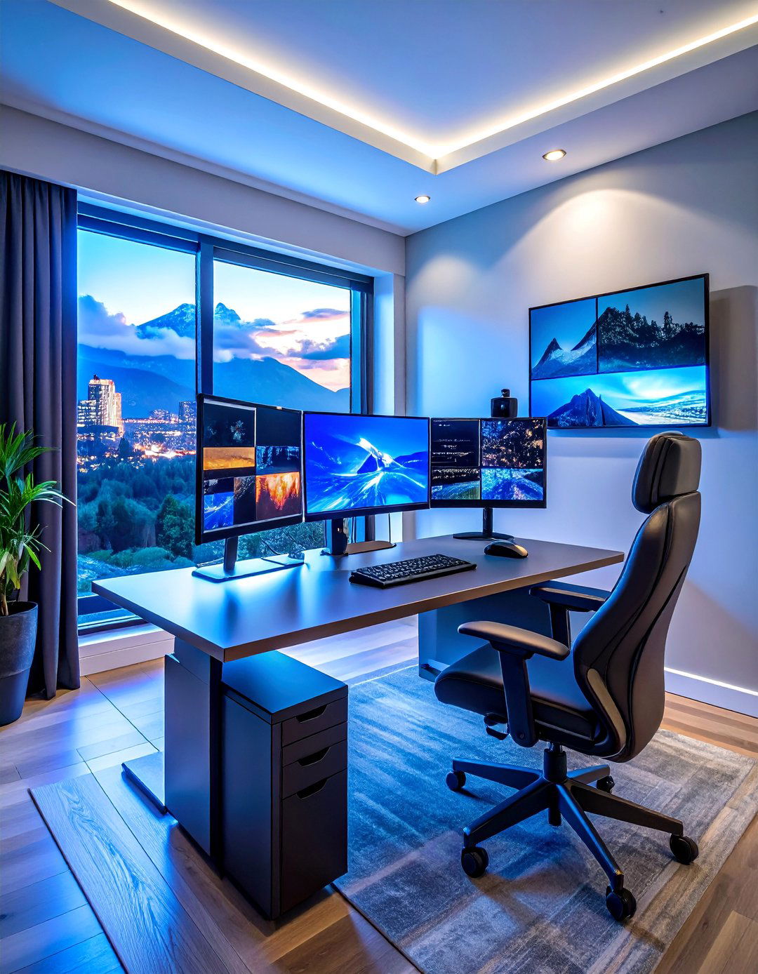 Multi Monitor Home Office Setup - 40 Modern Home Office Ideas for a Productive Workspace