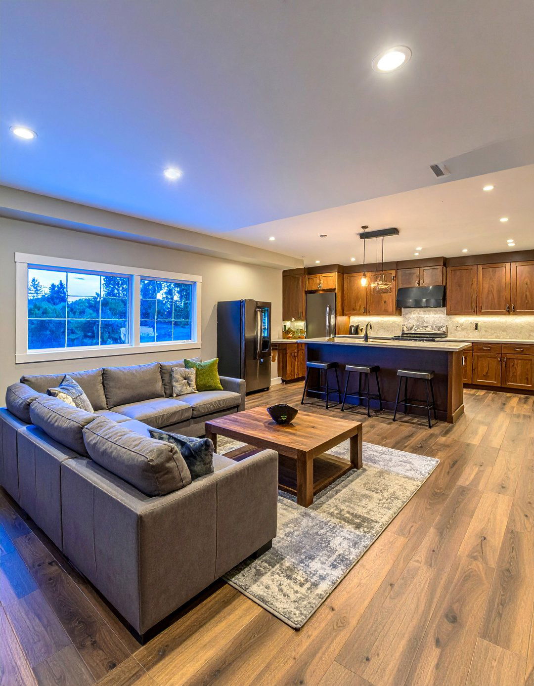 Multi Purpose Entertainment Zone - 25 Rustic Basement Ideas for a Cozy and Inviting Space