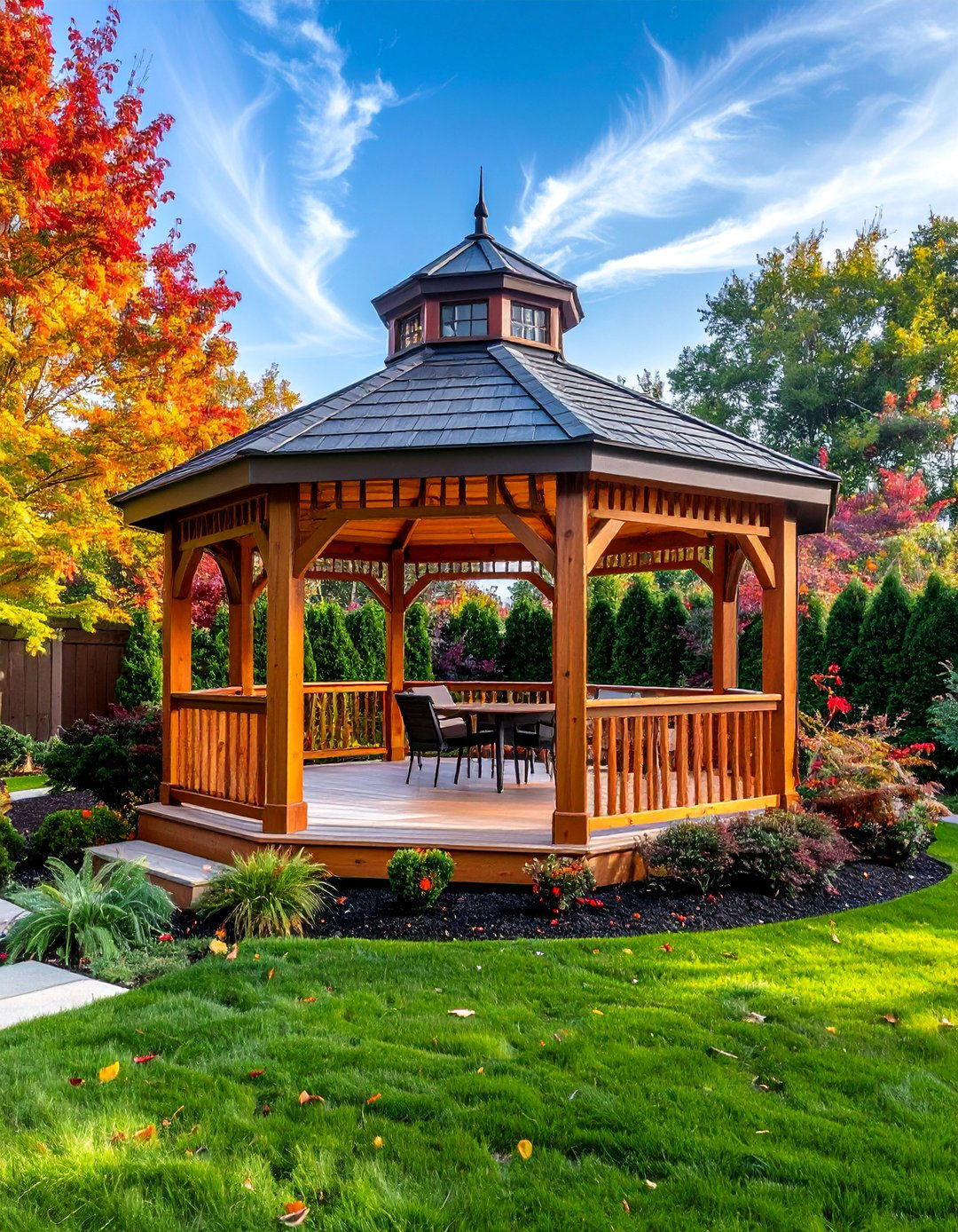 Multi Season Adaptable Gazebo with Removable Panels - 25 Gazebo With Fireplace Ideas for Cozy Outdoor Living