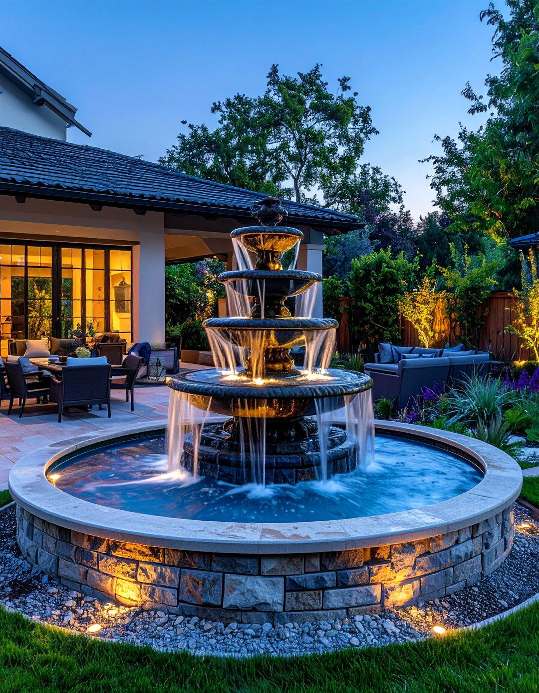 Multi Tier Water Fountain Paradise - 25 Backyard Oasis Ideas for Relaxing Outdoor Spaces