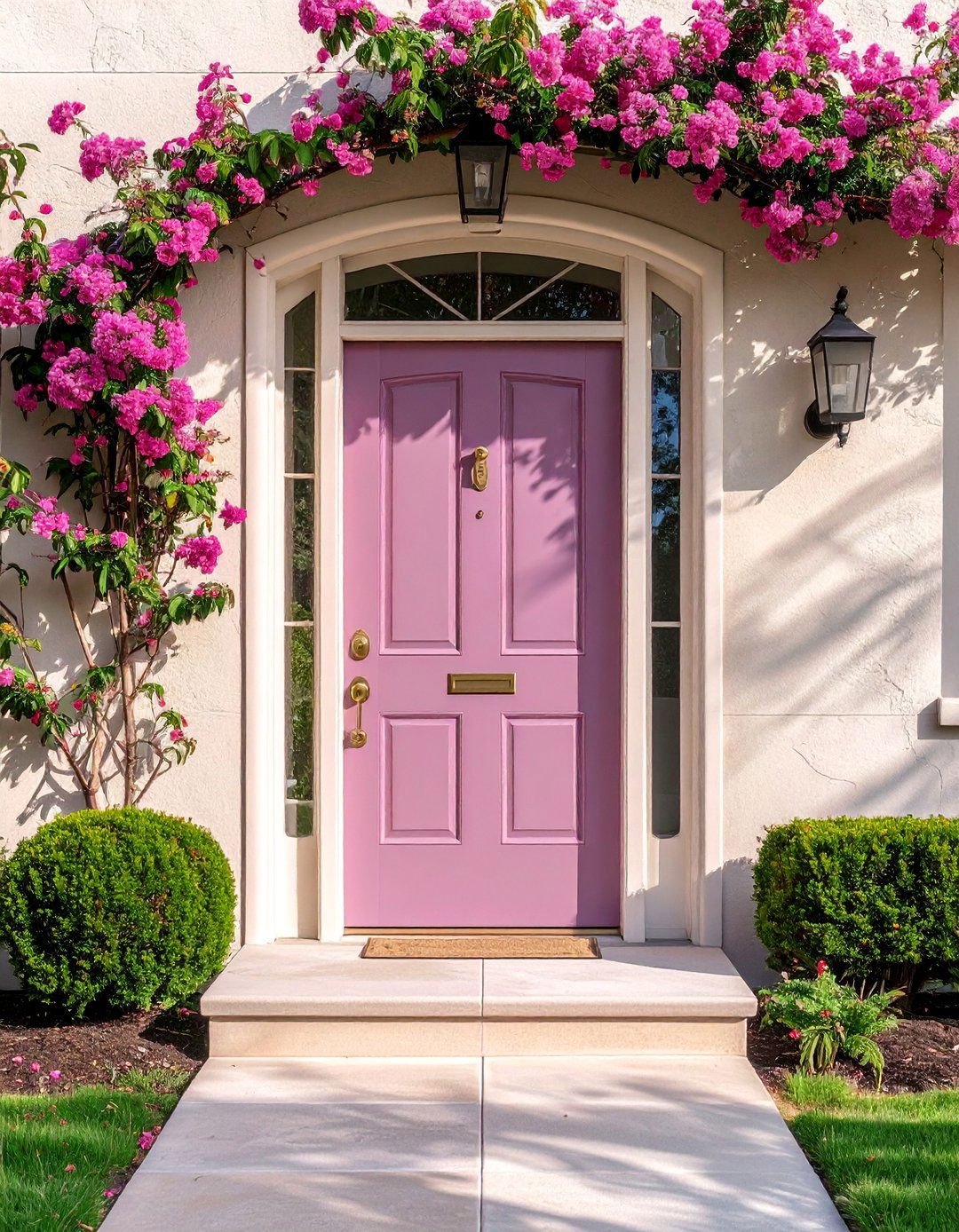 Muted Mauve Pink Front Door for a Sophisticated Look - 20 Pink Front Door Ideas for a Charming Entrance