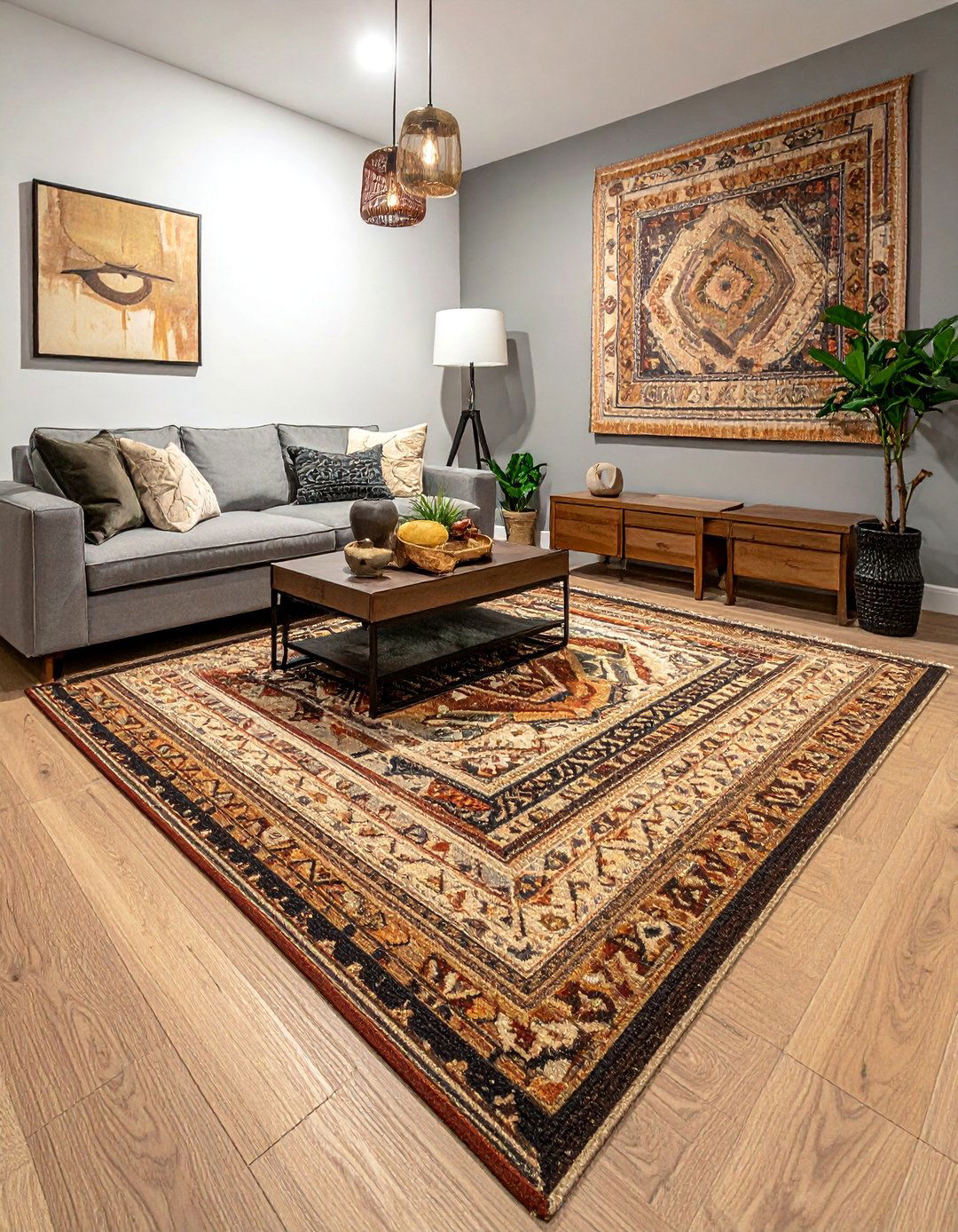 Natural Fiber Area Rugs - 25 Rustic Basement Ideas for a Cozy and Inviting Space