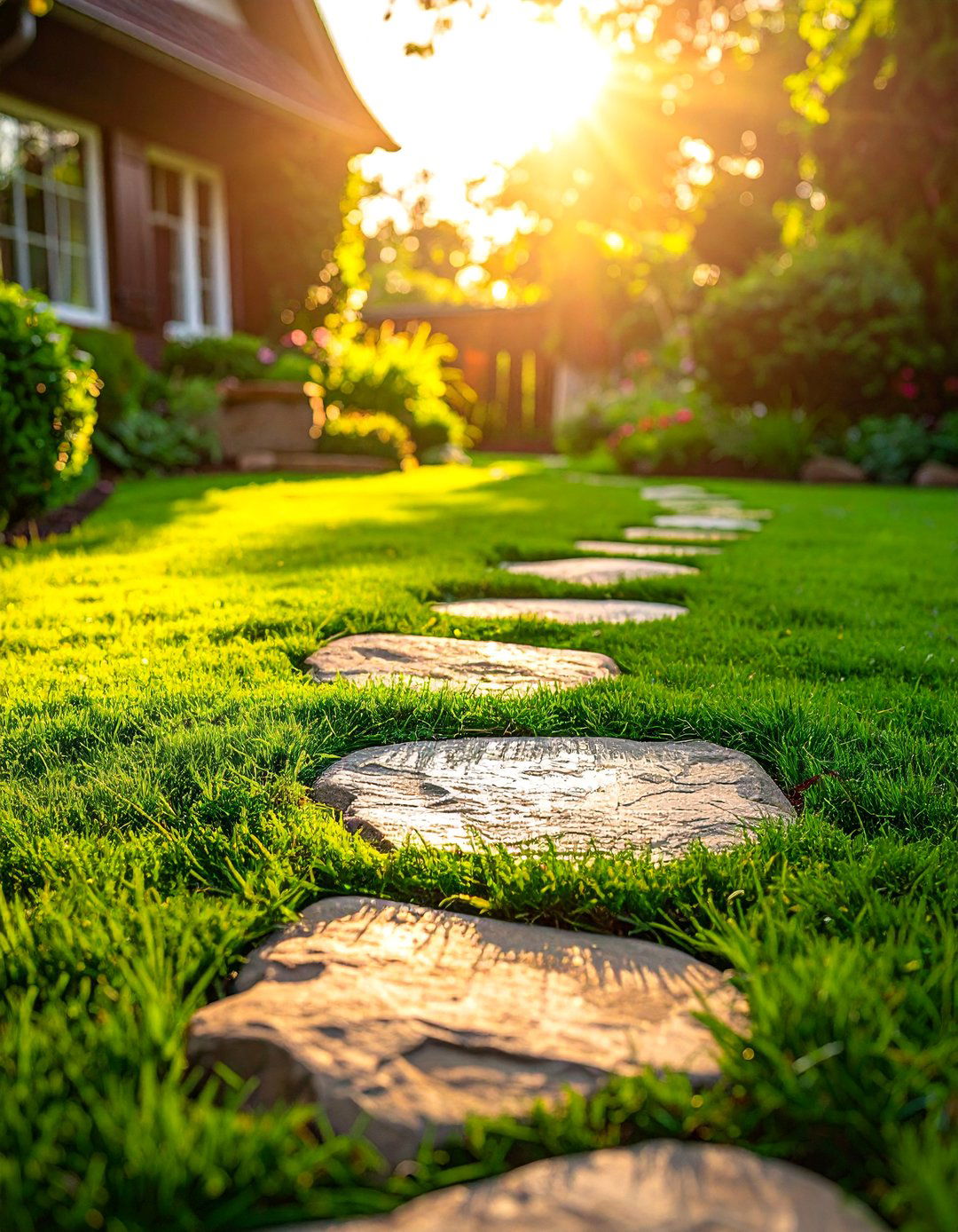 Natural Irregular Flagstone Stepping Stone Walkway - 30 Unique Stepping Stone Walkway Ideas for Your Yard