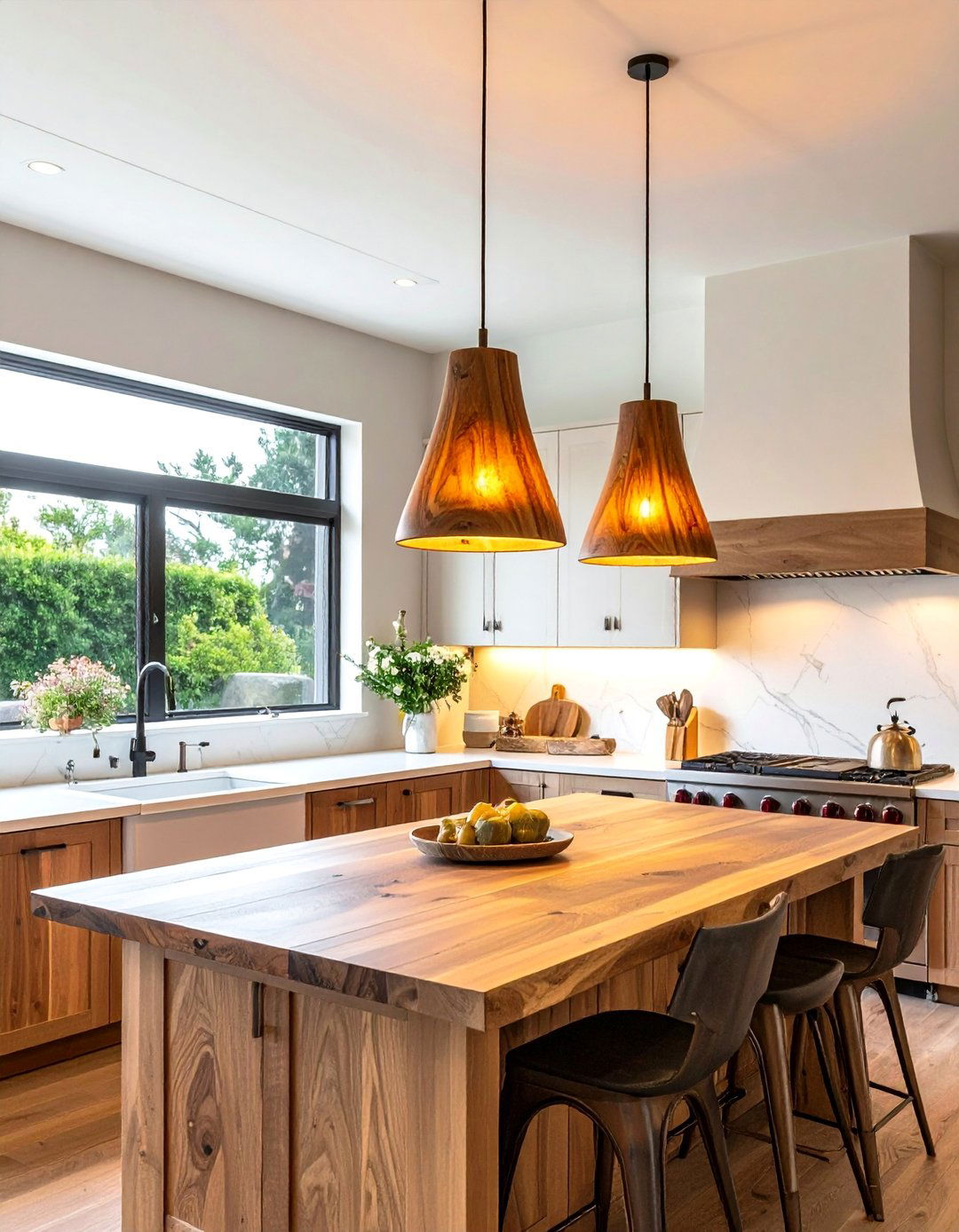 Natural Wood Kitchen Island Pendants - 20 Kitchen Island Lighting Ideas to Brighten Your Space