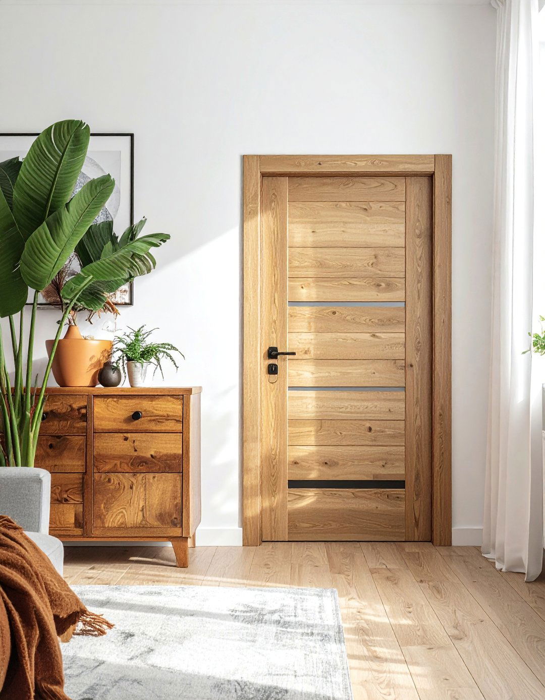 Natural Wood Stain Finish - 25 Interior Door Color Ideas for a Fresh Home Look