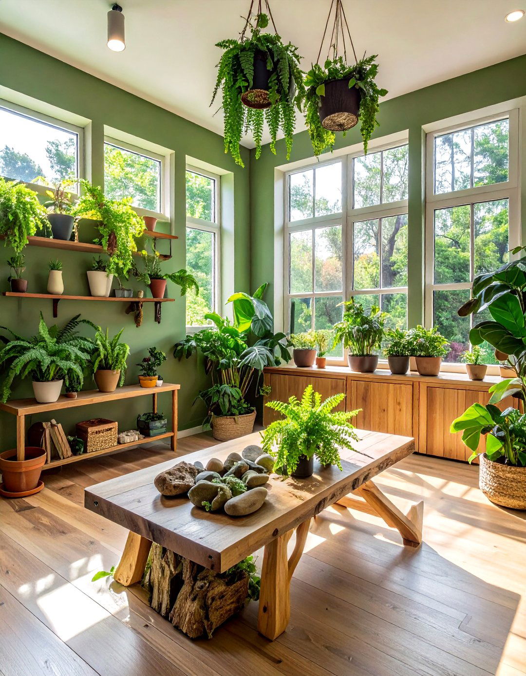 Nature Themed Biophilic Homeschool Room - 25 Homeschool Room Ideas for a Productive Learning Space