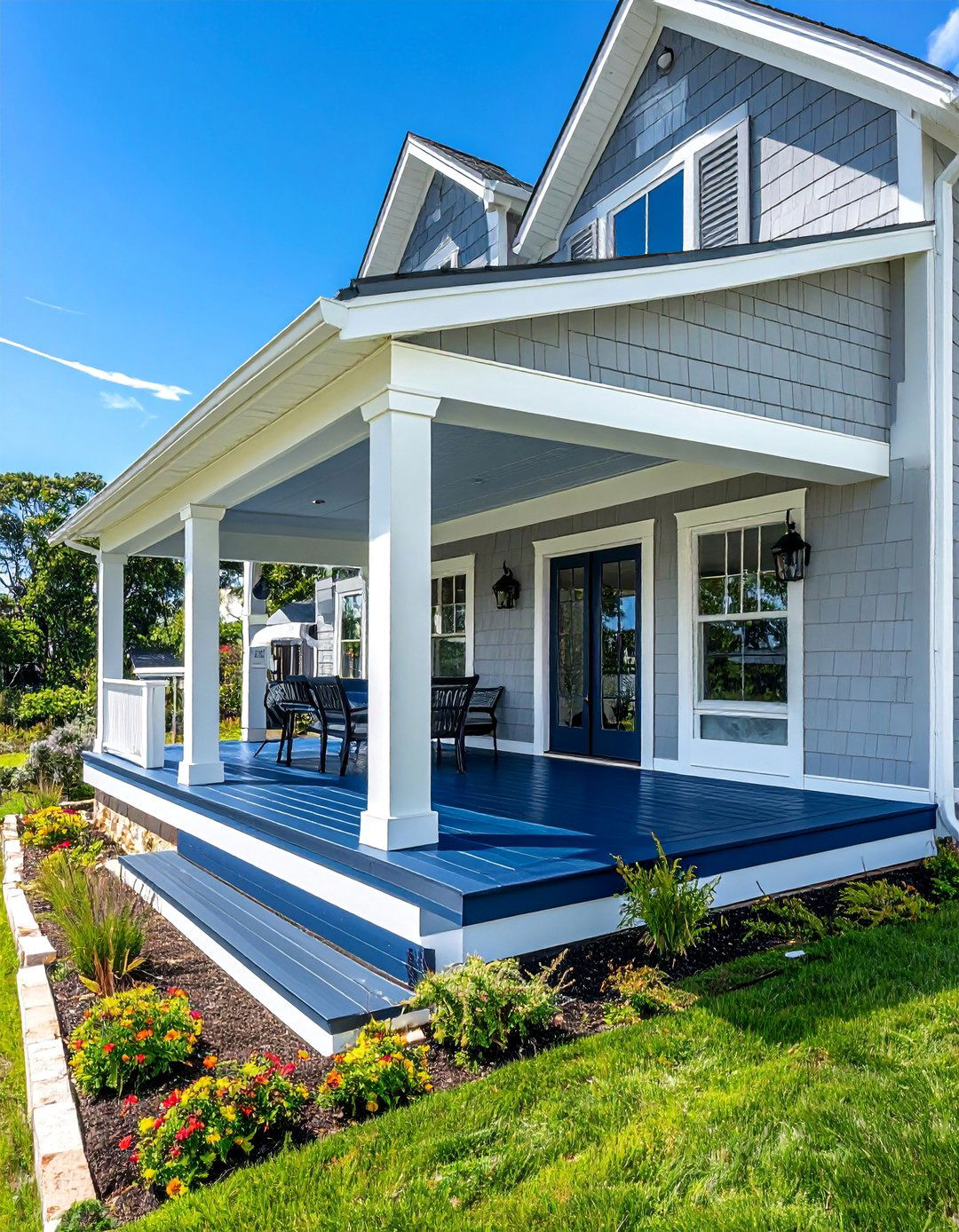 Navy Blue Porch Floors - 20 Porch Paint Colors Ideas for a Welcoming Outdoor Space