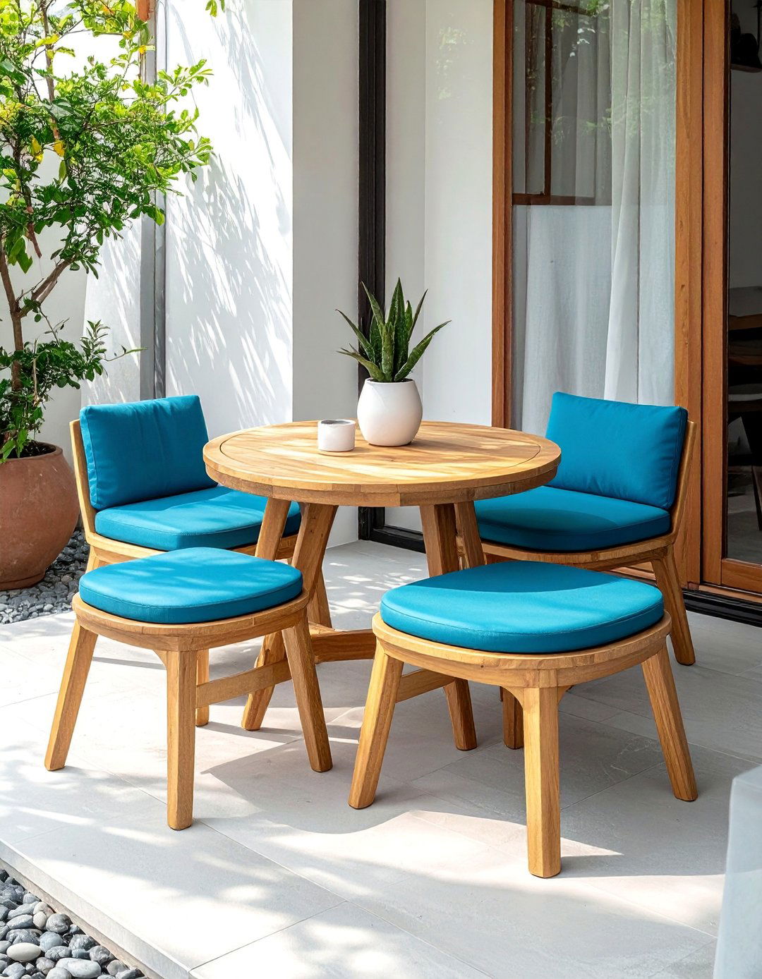 Nesting Tables for a Flexible Small Patio Layout - 40 Small Patio Ideas to Maximize Your Outdoor Space