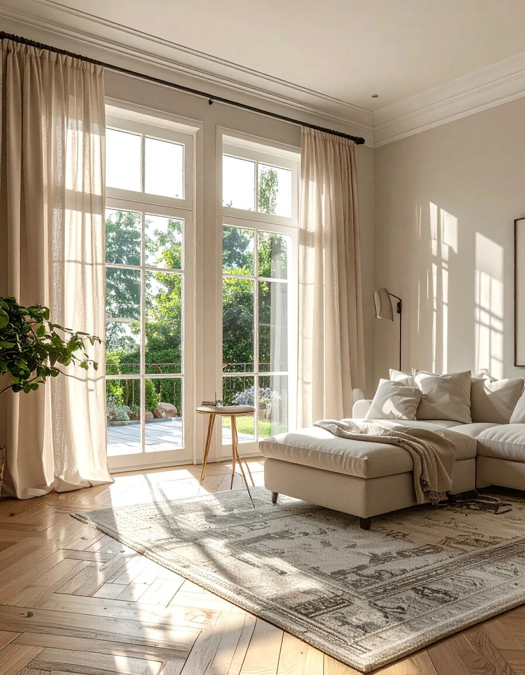 Neutral Linen Curtains - 40 French Country Living Room Ideas for a Cozy Space