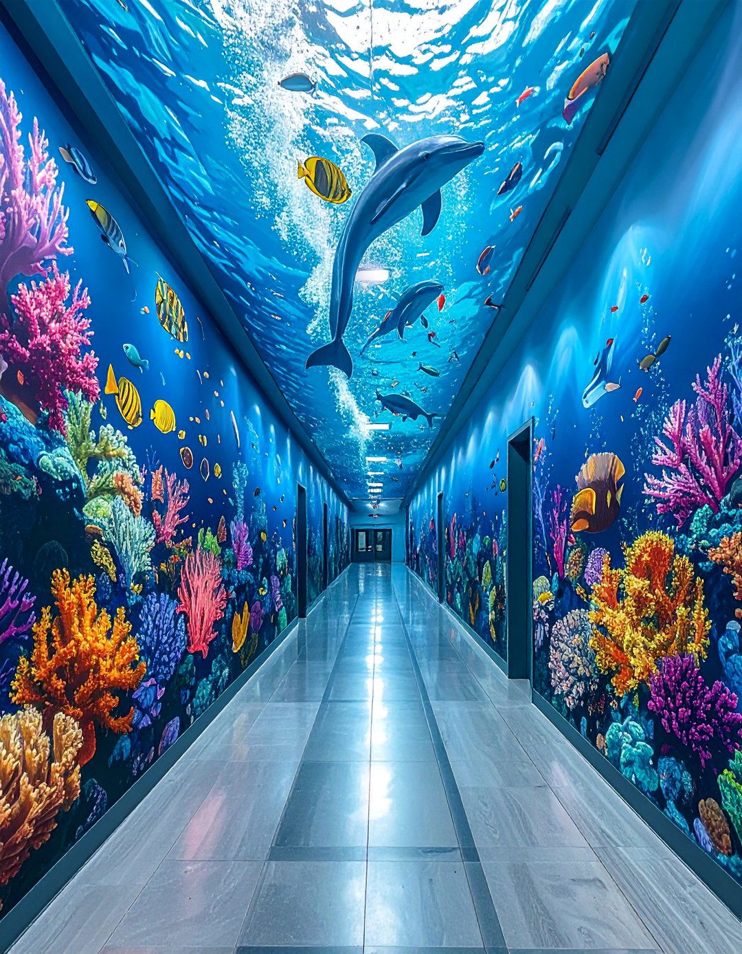 Ocean Life and Marine Biology School Mural - 30 Creative School Mural Ideas to Inspire Students