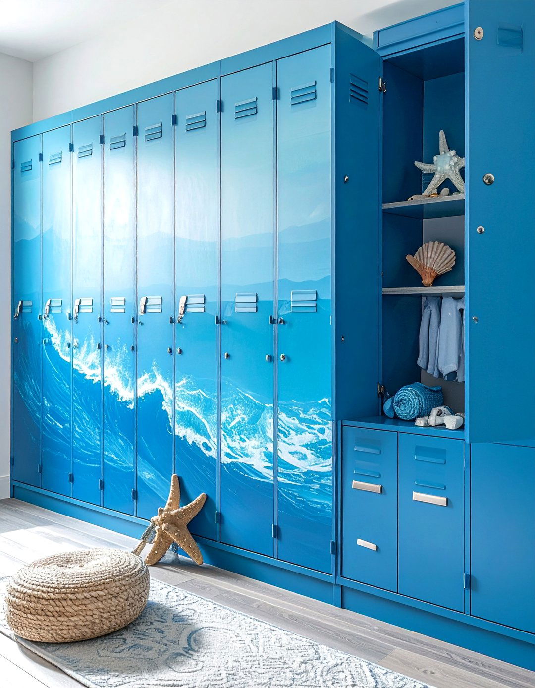 Ocean Wave Serenity - 30 Locker Decor Ideas for Stylish and Functional Spaces