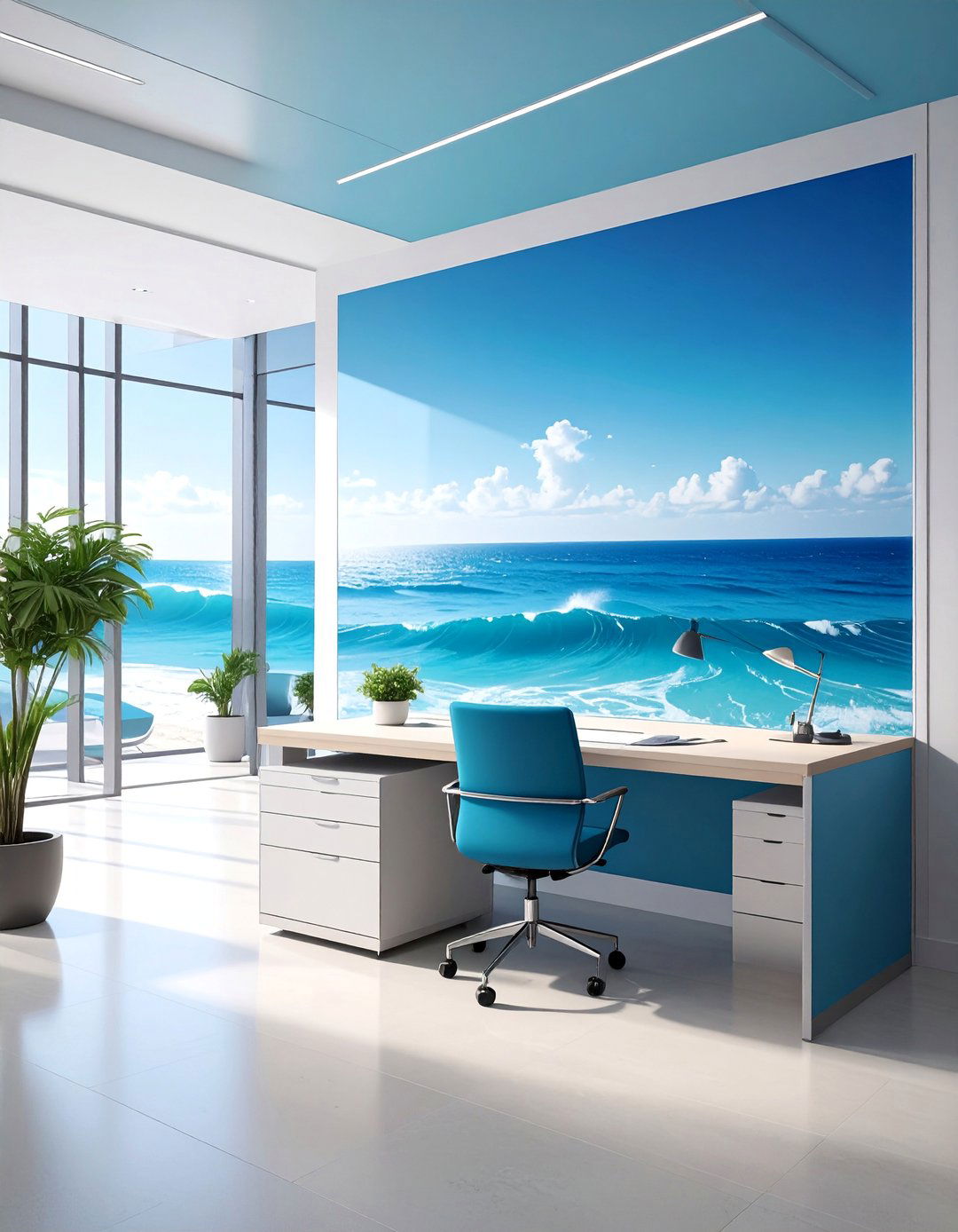 Ocean and Beach Scenes - 25 Office Wall Murals to Inspire Productivity and Creativity