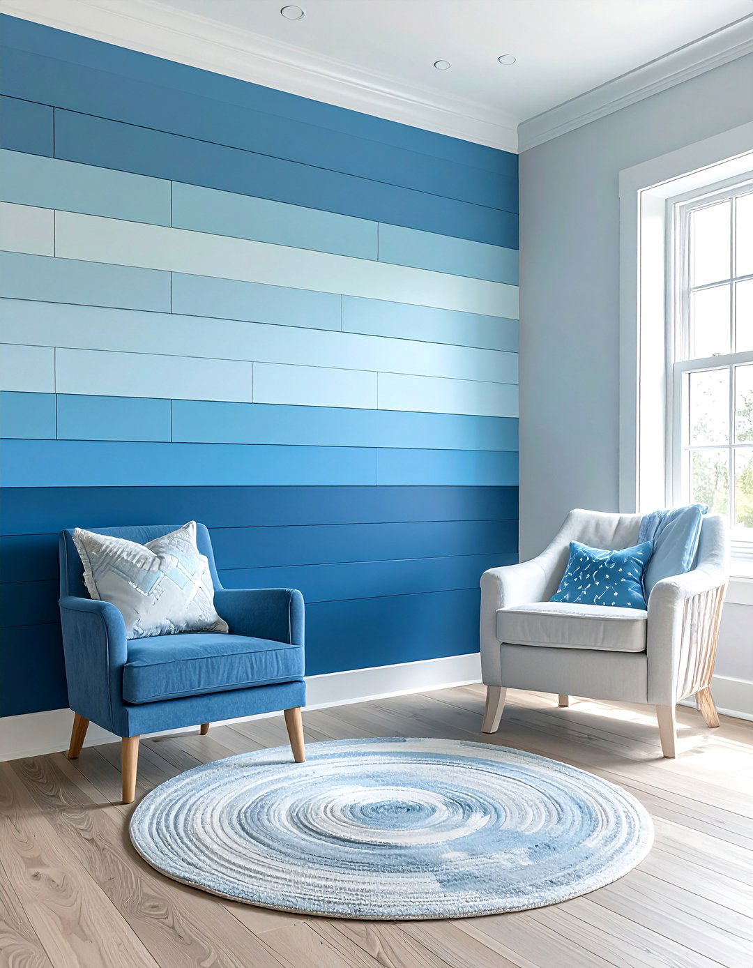 Ombre Shiplap Accent Wall - 40 Shiplap Accent Wall Ideas for Modern Home Decor