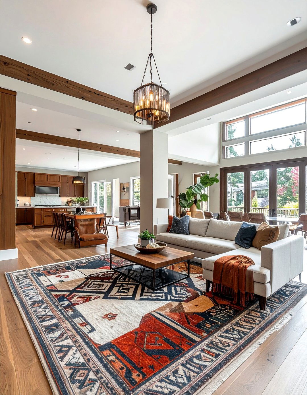 Open Floor Plan with Craftsman Details - 30 Craftsman Living Room Ideas for a Timeless Look