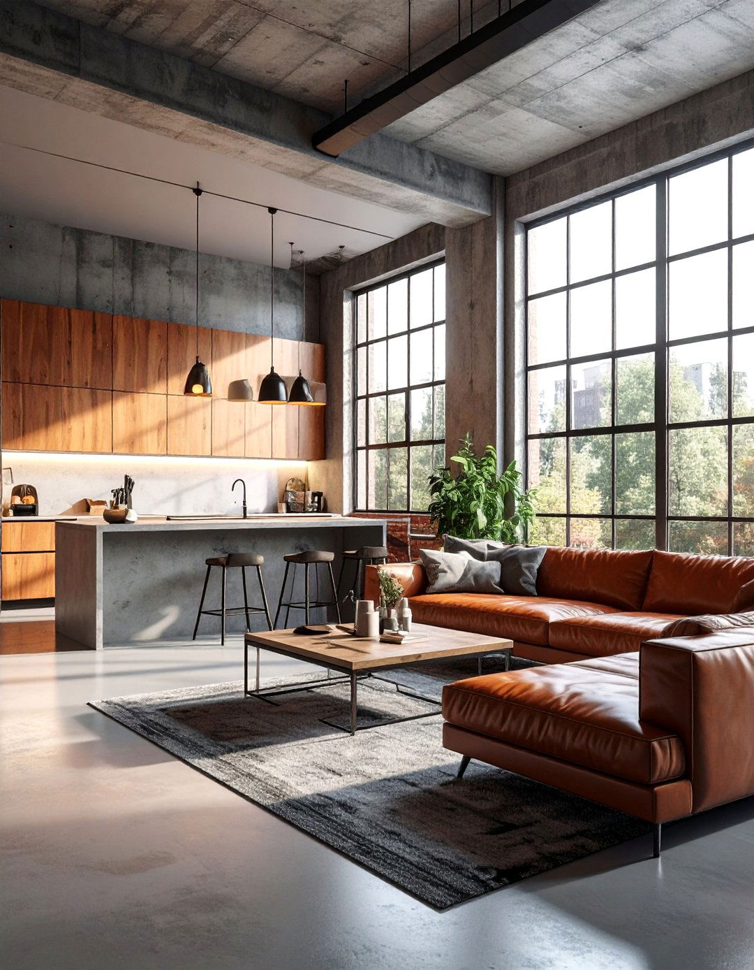 Open Plan Living Concept - 30 Industrial Decor Ideas for a Modern Home