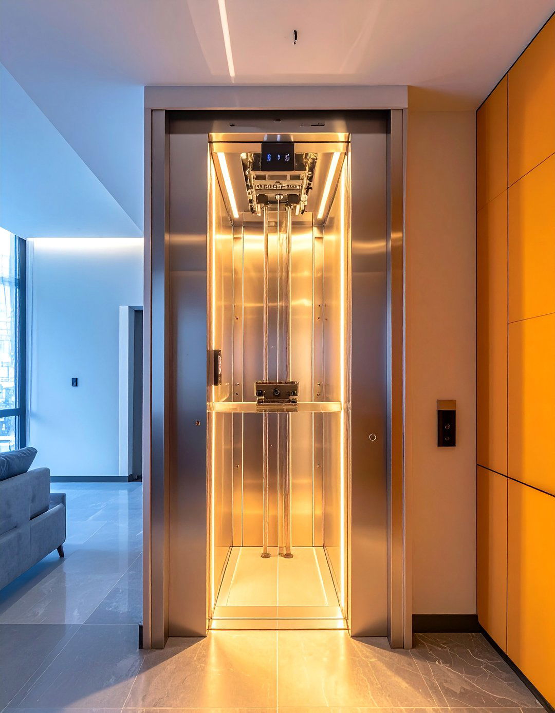 Open Shaft Visibility - 25 Elevator Design Ideas for Modern Homes