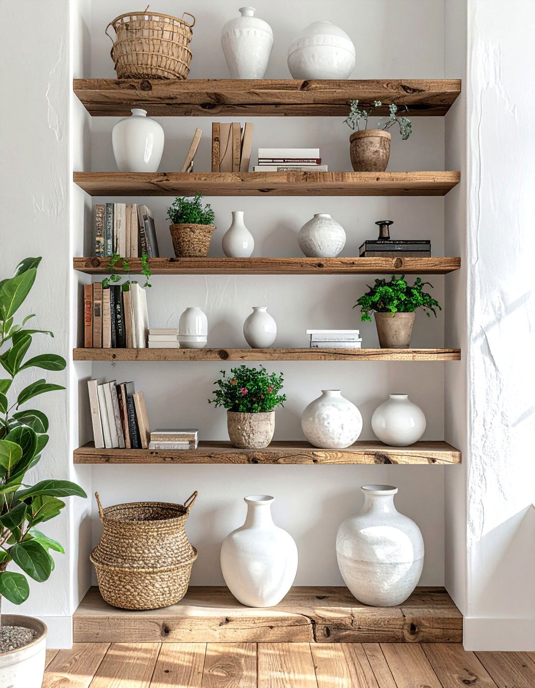 Open Shelving Cottage Living Room - 30 Cottage Living Room Ideas for a Cozy Retreat