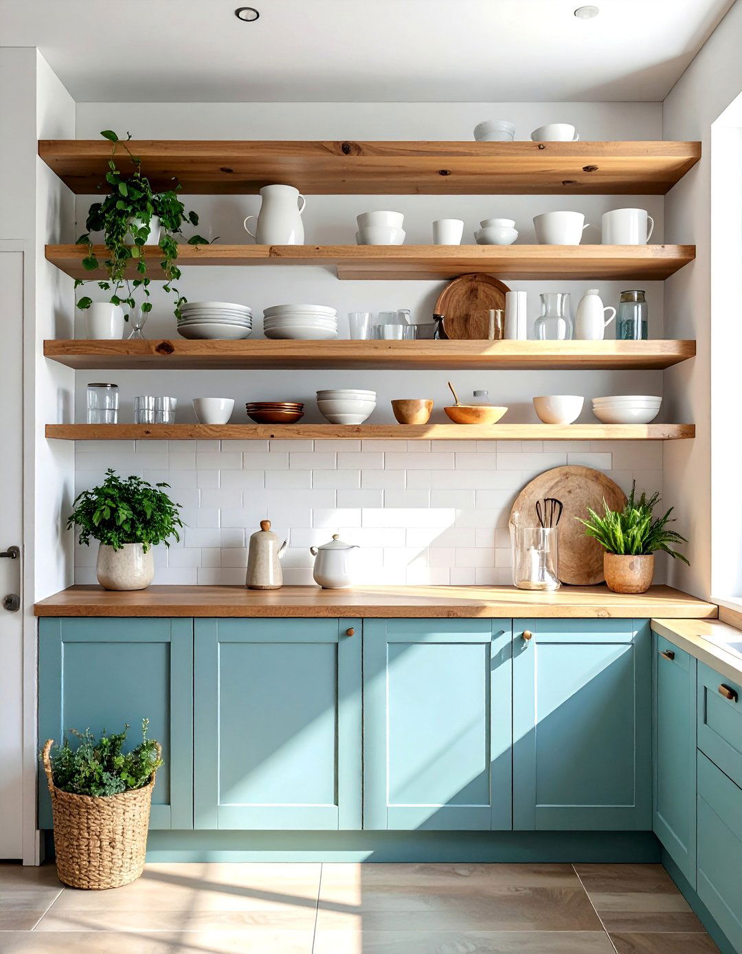 Open Shelving Display - 40 Modern Kitchen Ideas for a Sleek and Functional Space