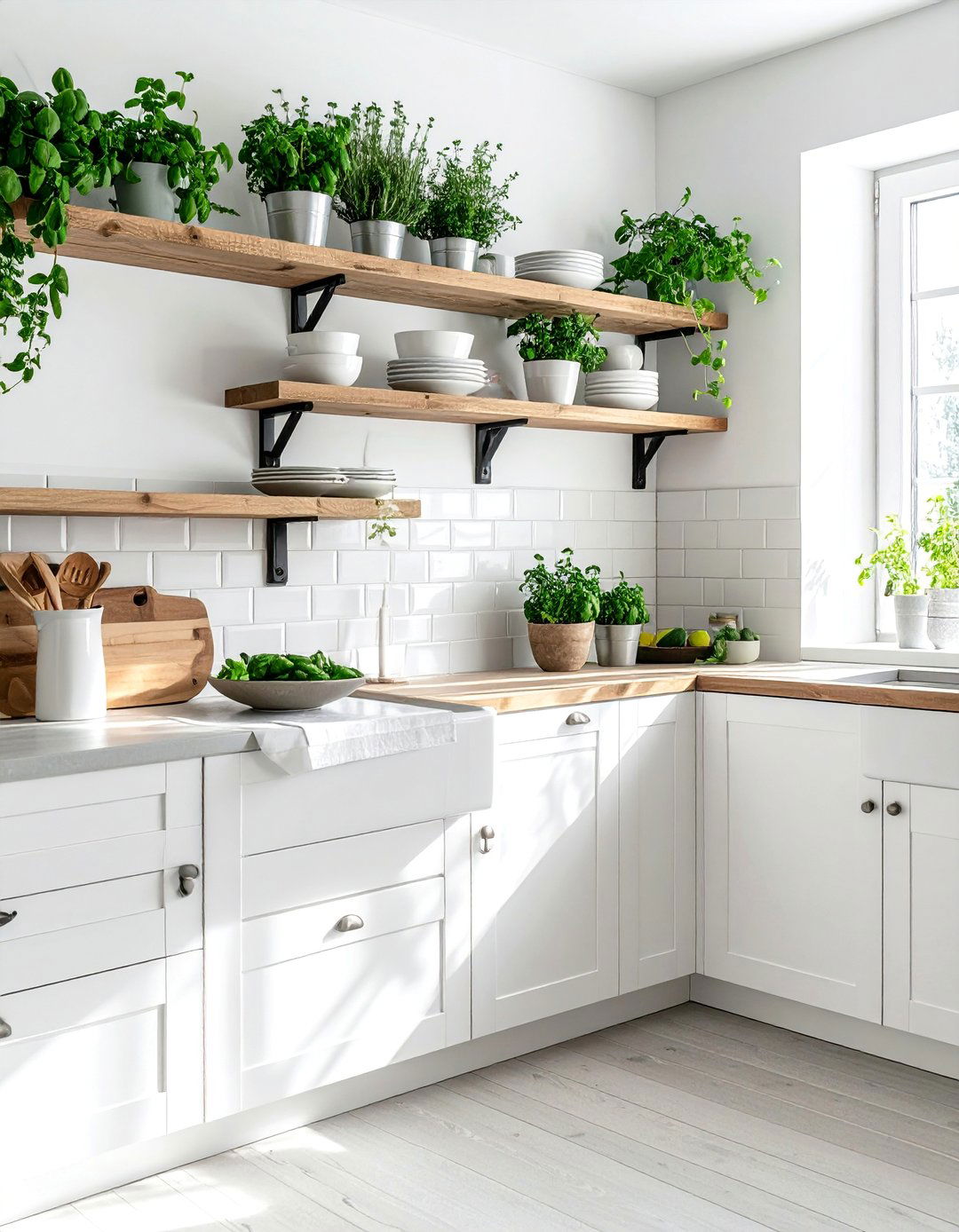 Open Shelving in a Cashmere Kitchen - 20 Cashmere Kitchen Ideas for a Soft, Luxurious Look