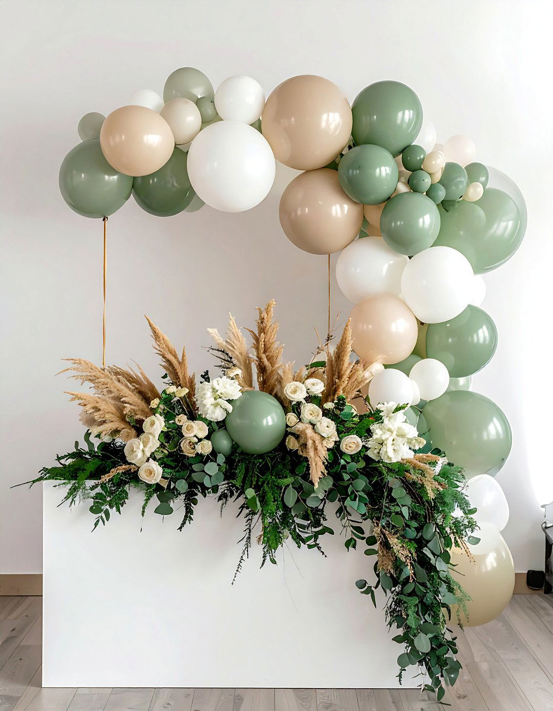 Organic Demi Arch Balloon Centerpiece - 25 Balloon Centerpiece Ideas for Any Celebration