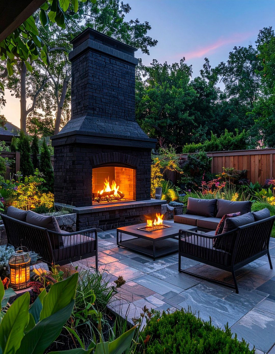 Outdoor Black Brick Fireplace - 30 Black Brick Fireplace Ideas to Elevate Your Space